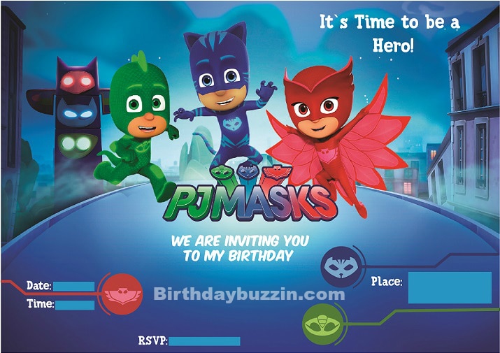 Free Printable PJ Masks Birthday Invitations Birthday Buzzin