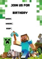 FREE Printable Minecraft Birthday Invitation Template – UPDATE