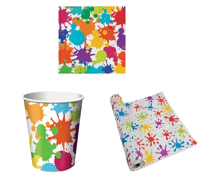 paint splatter tableware supplies