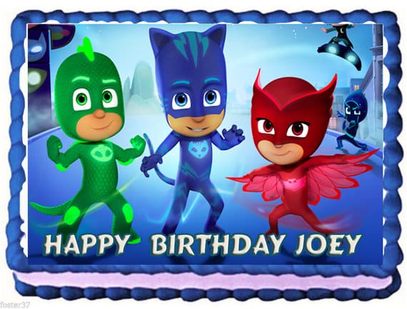 PJ Masks edible cake topper available from DolceCakeToppers Etsy store.