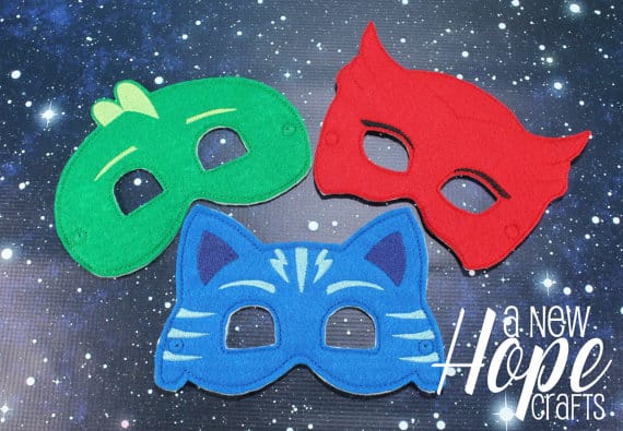 PJ Masks Character Felt Masks available from ANewHopeCrafts Etsy store