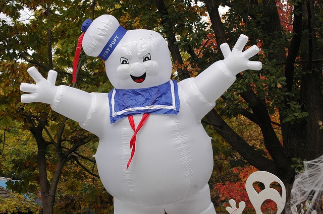 Ghostbusters Marshmallow man inflatable prop courtesy of Steve Baker on Flickr . 