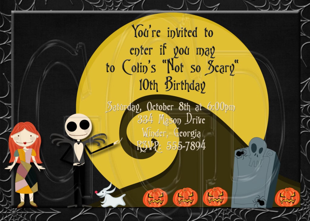 Personalized Nightmare Before Christmas party invitations available from graciegirldesigns77 Etsy store