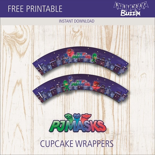 Free PJ Masks Cupcake Wrappers