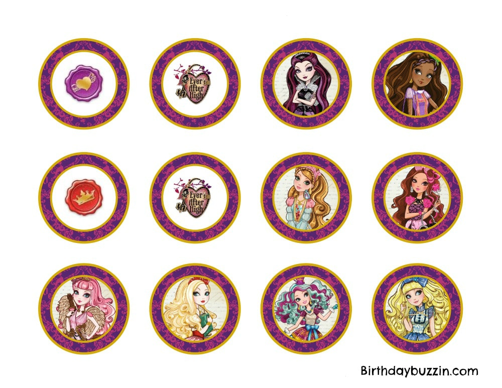 Ever After High cupcake toppers