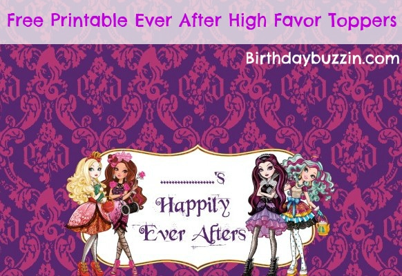 Free Printable Ever After High Favor Toppers 