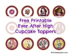 Free Printable Ever After High cupcake toppers