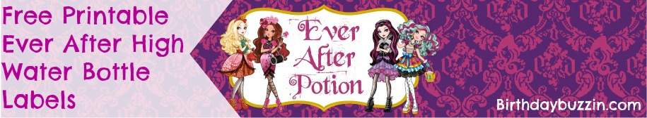 Free Printable Ever After High water bottle labels