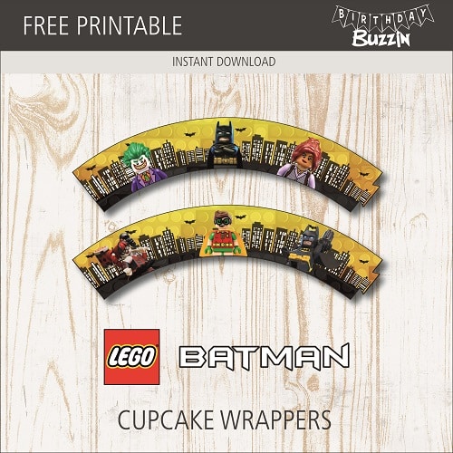 Free Printable Lego Batman Cupcake Wrappers