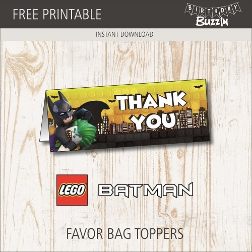 Free Printable Lego Batman Favor Bag Toppers