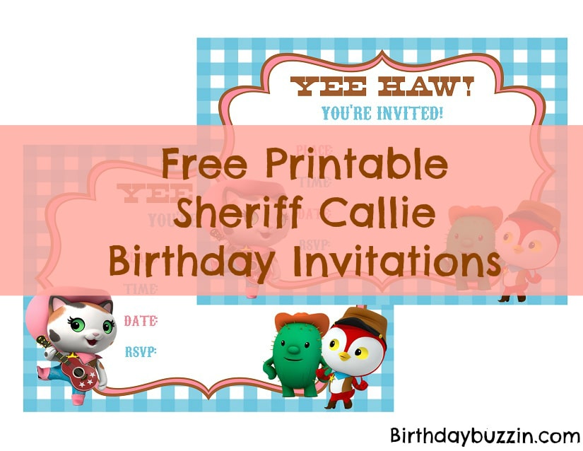 Free Printable Sheriff Callie birthday Invitations