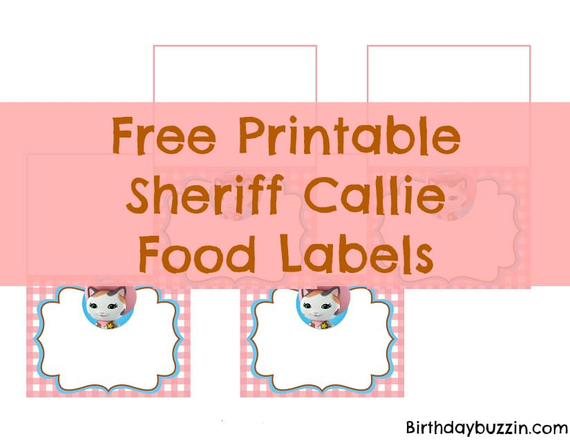 Free Printable Sheriff Callie food labels