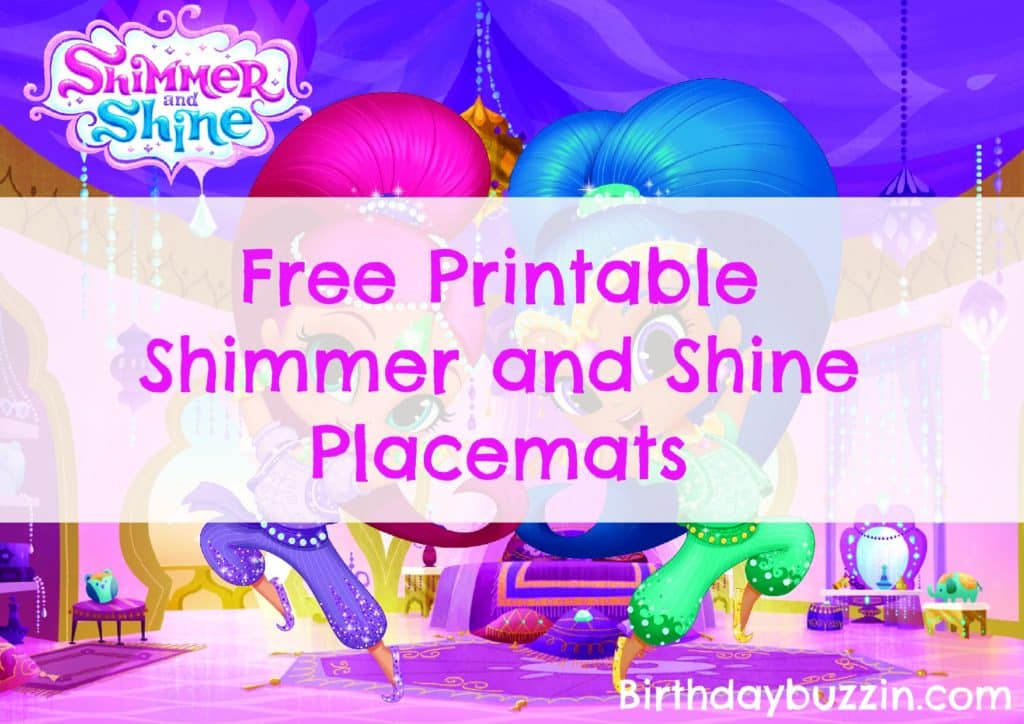 Free Printable Shimmer and Shine placemats