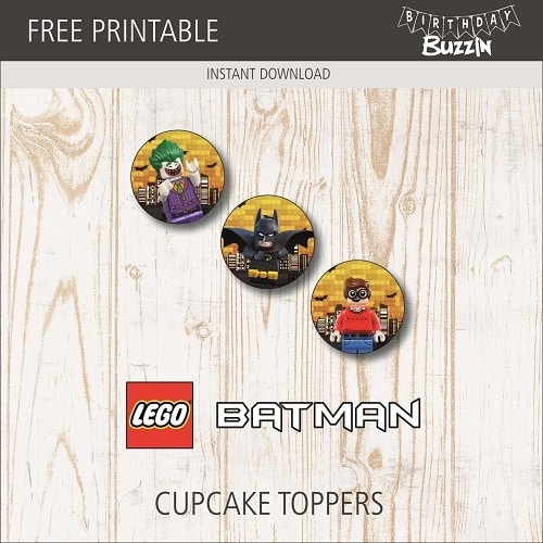 Free printable Lego Batman Cupcake Toppers
