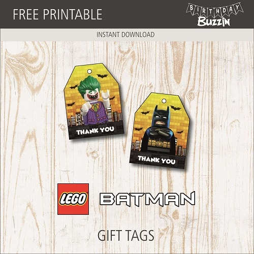 Free printable Lego Batman Gift Tags
