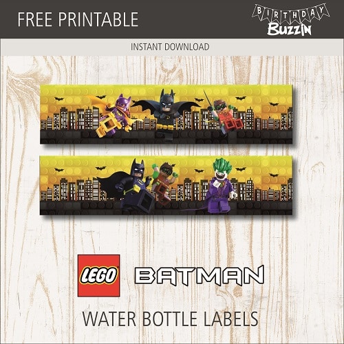 Lego Batman Water Bottle Labels 