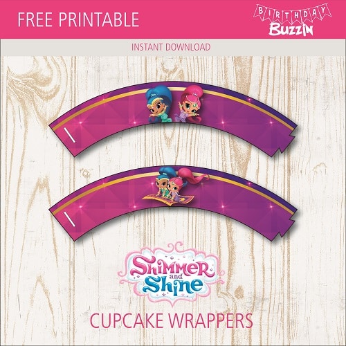 Free printable Shimmer and Shine cupcake Wrappers