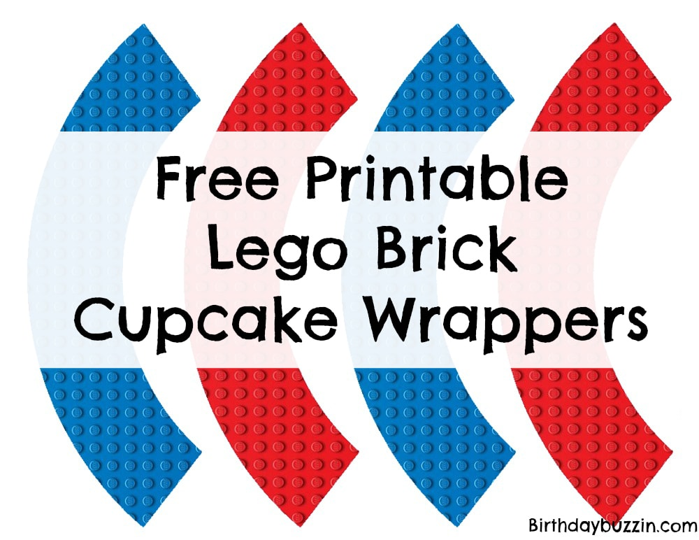 Free Lego brick cupcake wrappers