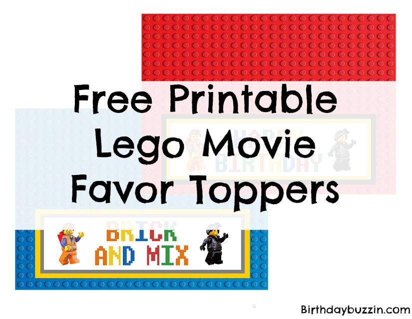 Free Printable Lego Movie favor Toppers