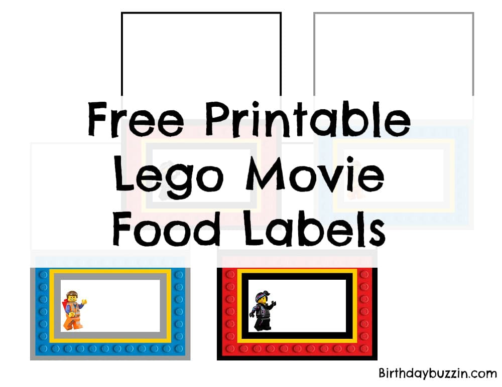 Free Printable Lego Movie food labels