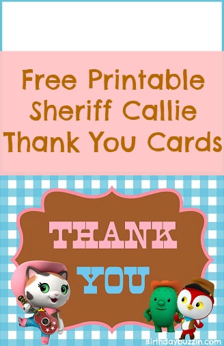 Free Printable Sheriff Callie Thank You Cards