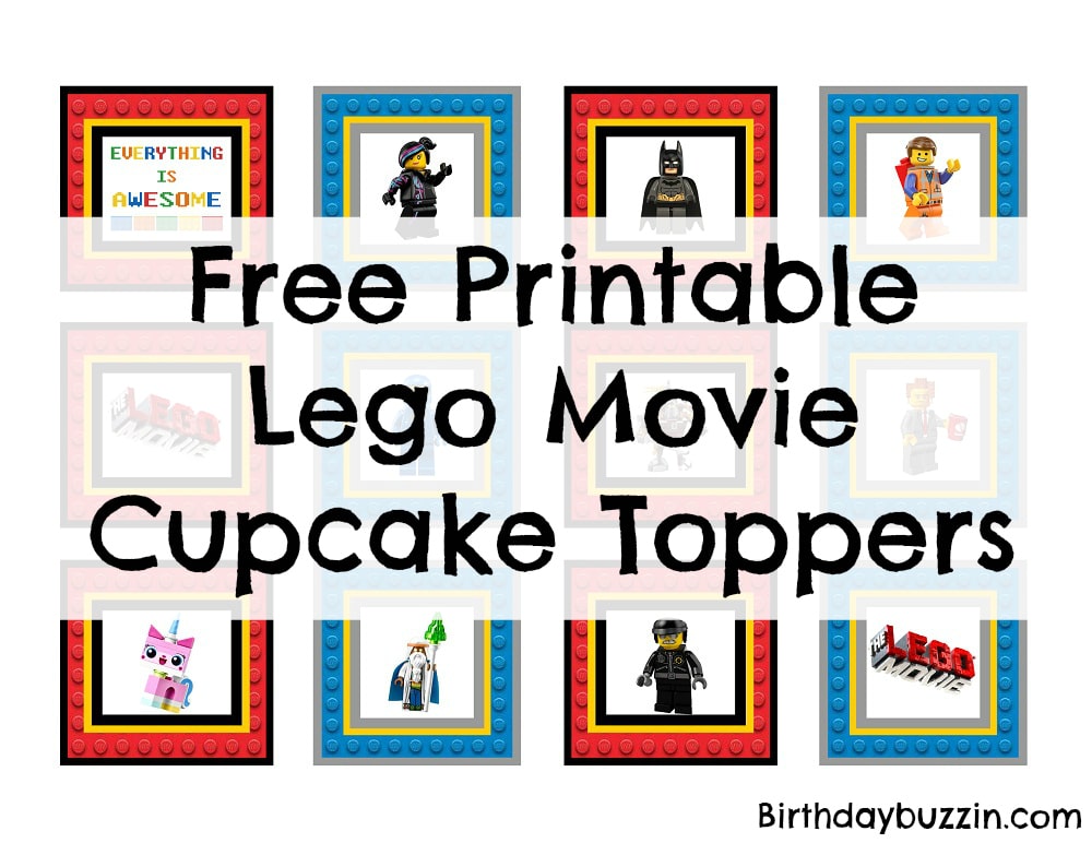 Free printable Lego Movie Cupcake Toppers