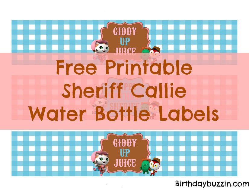 Free printable Sheriff Callie Water Bottle Labels