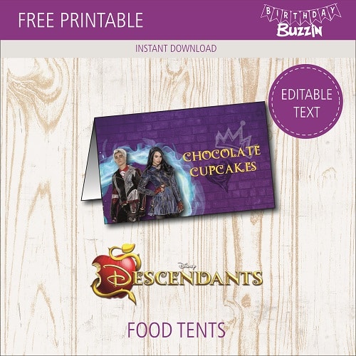 Free printable Descendants 2 Food labels