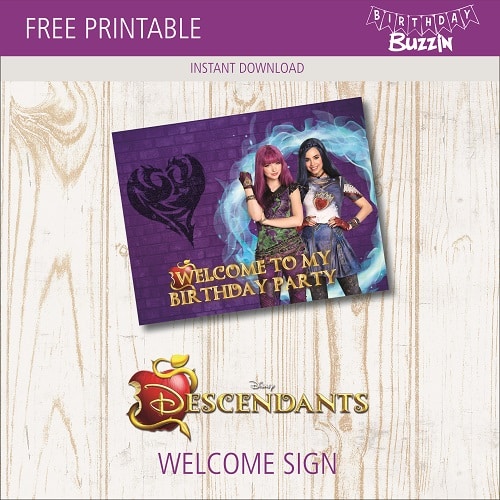 Free printable Descendants 2 birthday poster