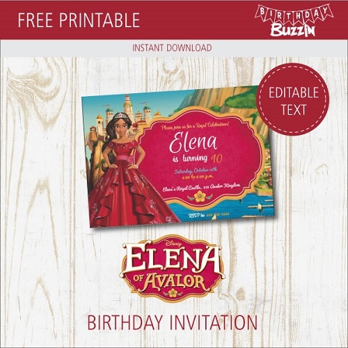 Free Printable Elena Of Avalor Birthday Invitations Birthday Buzzin