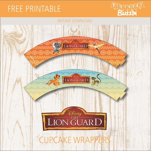 Free printable Lion Guard Cupcake Wrappers