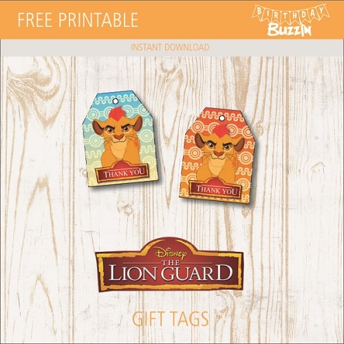 Free Printable Lion Guard Favor Tags Birthday Buzzin