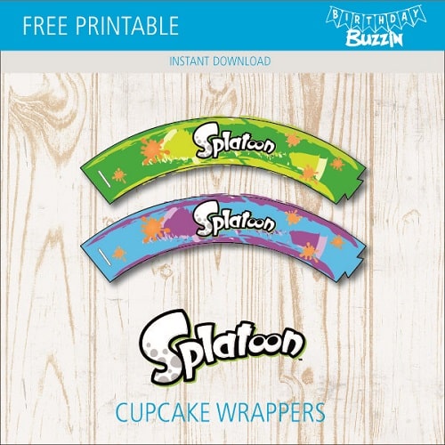 Free printable Splatoon Cupcake Wrappers