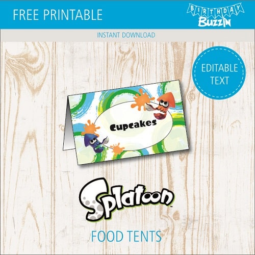 Free printable Splatoon Food tents