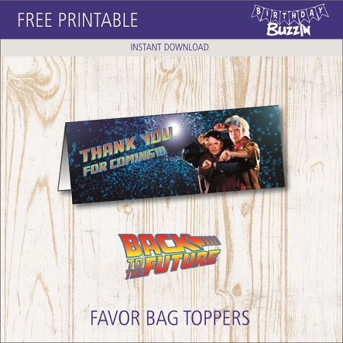 Free Printable Back to the Future Favor Bag Toppers