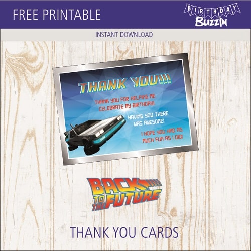 Free Printable Back to the Future Thank You Card