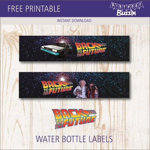 Free Printable Back to the Future Water bottle labels