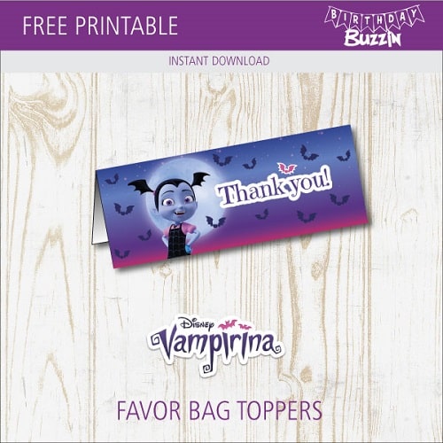 Free Printable Vampirina Favor Toppers