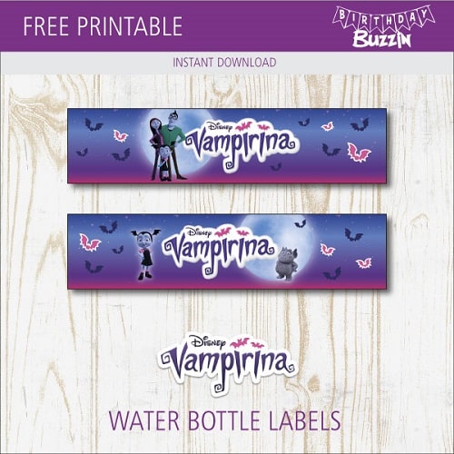 Free Printable Vampirina Water bottle label