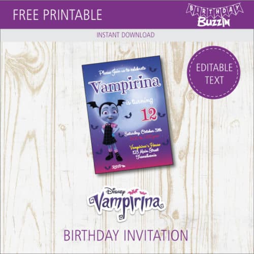 Free Printable Vampirina birthday party Invitations