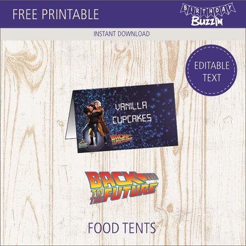 Free printable Back to the future Food labels