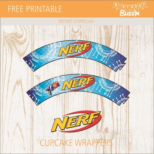 Free Printable Nerf Cupcake Wrappers