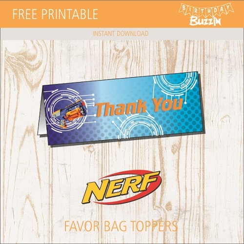 Free Printable Nerf Favor Bag Toppers