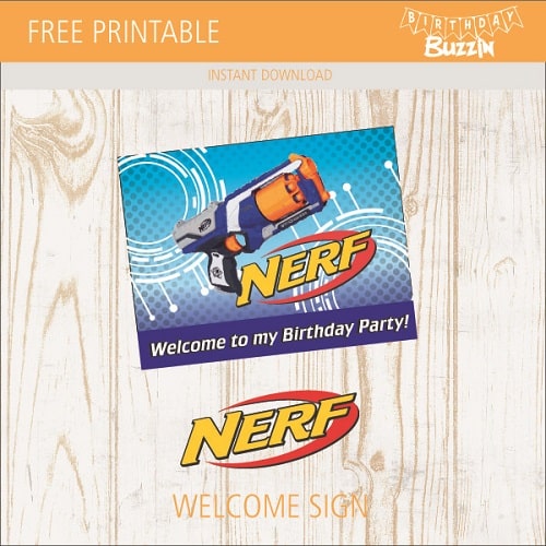 Free Printable Nerf Welcome Sign