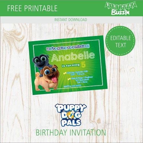 Free Printable Puppy Dog Pals Birthday Party Invitations
