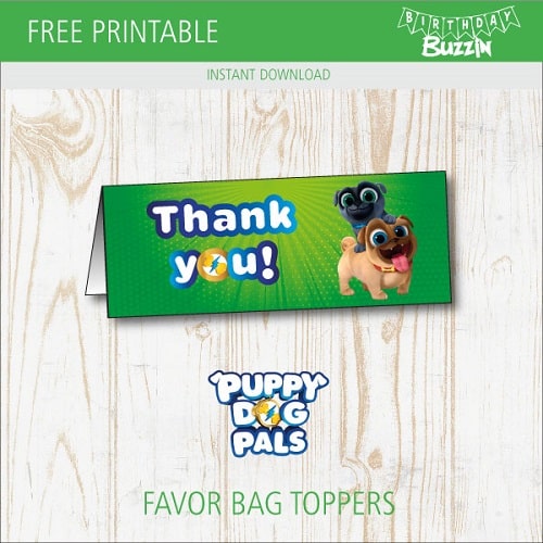 Free Printable Puppy Dog Pals Favor Bag Topper