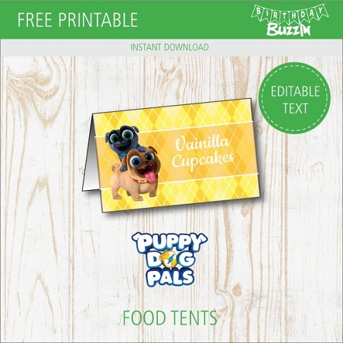 Free Printable Puppy Dog Pals Food labels