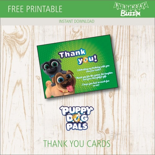 Free Printable Puppy Dog Pals Thank You Cards