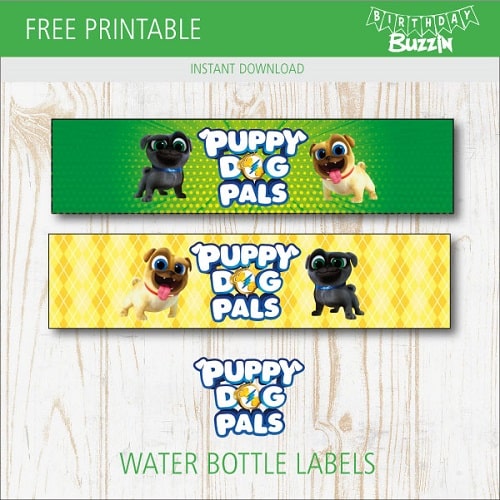 Free Printable Puppy Dog Pals Water bottle labels