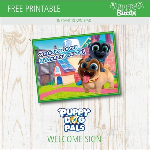 Free Printable Puppy Dog Pals Welcome Sign